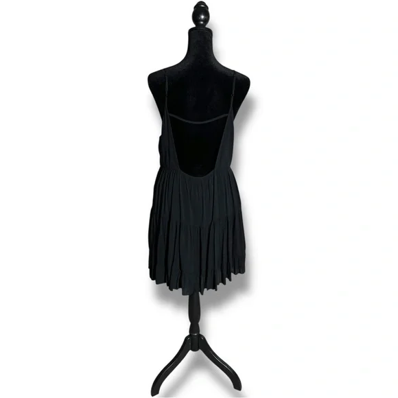 Talula Classic Black Sleeveless Skinny Strap Tiered Empire Waist Mini Dress - Picture 5 of 16